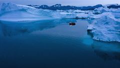 Malá loka mezi grónskými ledovci.