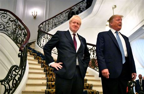 Americk prezident Donald Trump a britsk premir Boris Johnson pzuj pro...