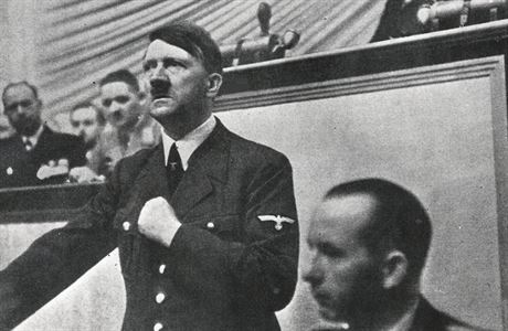 Projev Adolfa Hitlera v říšském sněmu 1. září roku 1939.