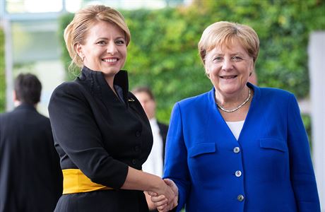 Nmeck kanclka Angela Merkelov vt slovenskou prezidentu Zuzanu aputovou...