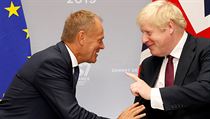 Britsk premir Boris Johnson a f Evropsk rady Donald Tusk na summitu G7.