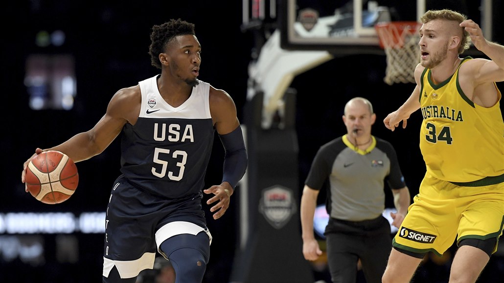 Donovan Mitchell v utkání proti Austrálii