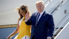 Prezident USA Donald Trump a první dáma Melania Trumpová dorazili do Biarritzu...