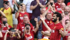 Salah slaví tetí branku do sít Arsenalu