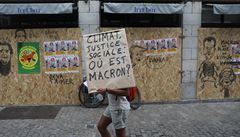 Pochod za klimatickou zmnu skrz msteko Bayonne.