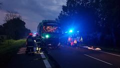 Váná dopravní nehoda u Sudomic na Hodonínsku.