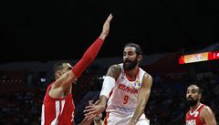 Ricky Rubio v akci proti Tunisku