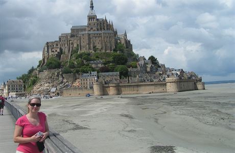 Nejznmj pamtka Normandie Mont Saint Michel, kter se pi plivu mn na...