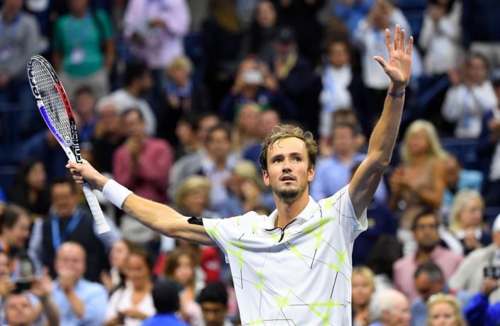 Daniil Medvedv zaujal nejen výborným tenisem. Finalista US Open bhem tohoto...
