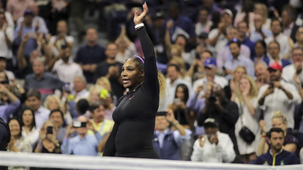 Serena Williamsová slaví vítězství na US Open.