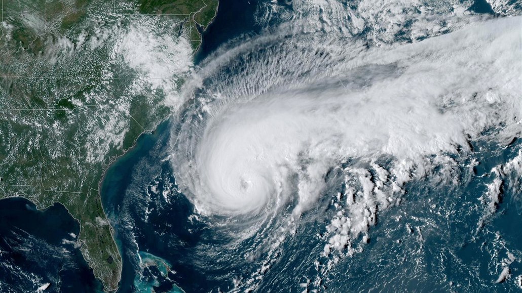 Satelitní snímek hurikánu Humberto.