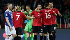 Albánci slaví vítzství nad Islandem.