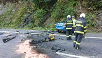 Dopravn nehoda dvou osobnch vozidel, Hoej Vrchlab smr pindlerv Mln....