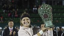 Karolína Muchová se v Soulu raduje z prvního svého triumfu na okruhu WTA.