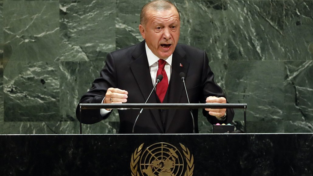 Turecký prezident Erdogan pi projevu v OSN