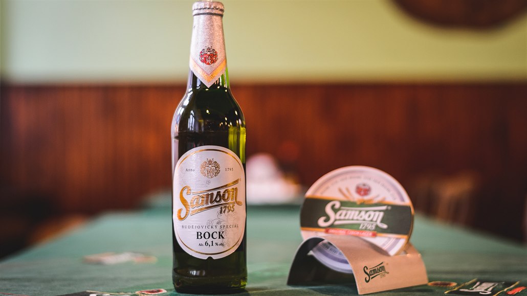 Silný ležák Bock od budějovického Samsona, vítěz ve své kategorii na World Beer...