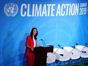 Jacinda Arndernová na klimatickém summitu.