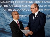 Hoesung Lee, pedseda Mezivládního panelu OSN pro zmny klimatu (IPCC) a Albert...