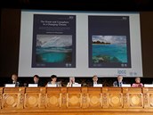 Mezivldn panel OSN pro zmny klimatu (IPCC) prezentuje v Monaku zprvu o...