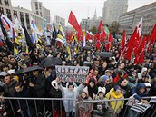 Na 20 000 lidí manifestovalo v Moskv za proputní demonstrant.