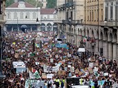 Protesty za klima v italském Turín.
