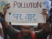 Protestující za klima v Indii.