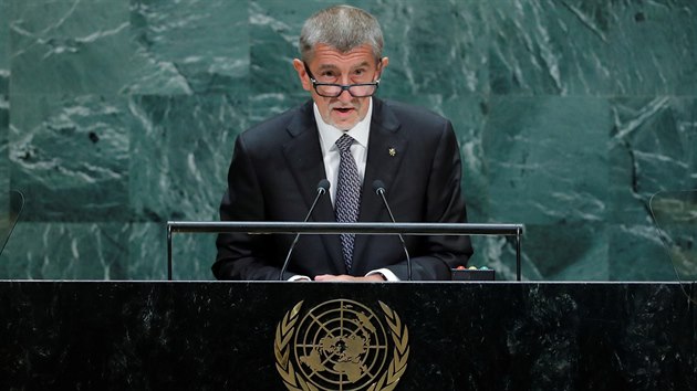 Premiér Andrej Babi v projevu na Valném shromádní OSN