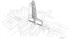 Skica projektu. Parkovací stání pod objektem budou zp�ístupn�na ve�ej­nosti...