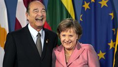 Jacques Chirac s Angelou Merkelovou.