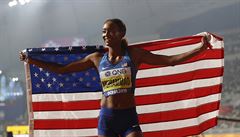 Dalilah Muhammadová slaví titul mistryn svta i svtový rekord.