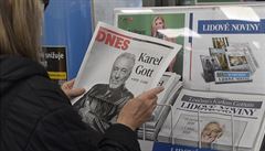 O úmrtí Karla Gotta informovaly deníky nejen u nás, ale i na Slovensku.