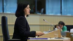 Vra Jourová pi slyení ped leny dvou výbor europarlamentu.