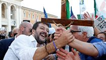 Matteo Salvini se svou stranou Liga Severu uspodal protivldn demonstraci.