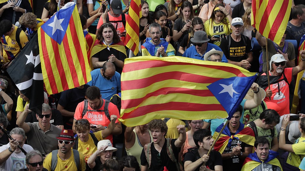 Jedna ze série demonstrací v Katalánsku v roce 2019.