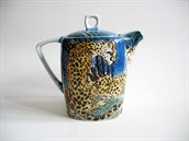 Kávová konvice Gepard v kei z cyklu Mimikry (výka 18 cm), biskvit, vtavné...