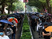 Protivldn demonstranti v Hongkongu