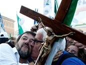 Matteo Salvini na akci nazvané Italská pýcha (Orgoglio Italiano), zejm v...