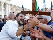 Matteo Salvini se svou stranou Liga Severu uspodal protivldn demonstraci.