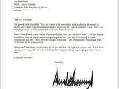 Dopis od americkho prezidenta Donalda Trumpa adresovan tureck hlav sttu...