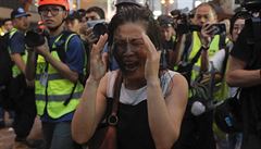 Protesty v Hongkongu pokrauj. Demonstranti niili vkladn skn a stanice metra, policie zashla slznm plynem