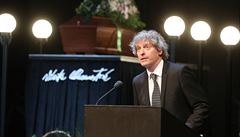 David Pracha� p�i smute�ním projevu.