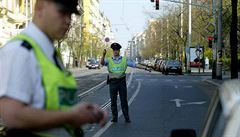 Policejní kontrola ve Vinohradské ulici