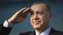 Tureck prezident salutuje smrem ke svm podporovatelm v tureckm mst...