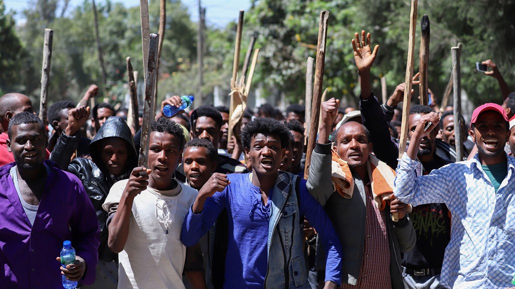 Protesty v hlavním mst Etiopie, Addis Abeb.