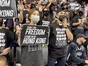 Prodemokratick protest v Hongkongu.