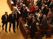 Prezident Zeman vystoupil v Poslanecké snmovn na prvním tení návrhu státního...
