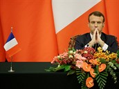 Francouzský prezident Emmanuel Macron bhem státní návtvy do ínské lidové...