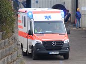 Záchranka dorazila na místo netstí v dole Teutschenthal blízko nmeckého...