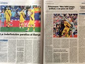 Strany panlských deník, které kritizují Barcelonu.