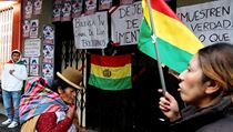 Bhem protestu proti bolivijskmu prezidentovi Evo Moralesovi v La Paz...